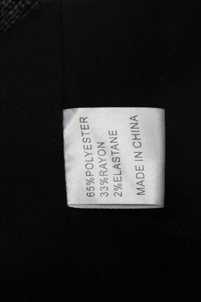 Seek The Label Women Black Checked Blazer V-Neck Button Long Sleeve Size M