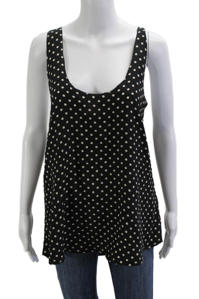 Joie Womens Silk Polka Dot Camisole Sleeveless Black Size L