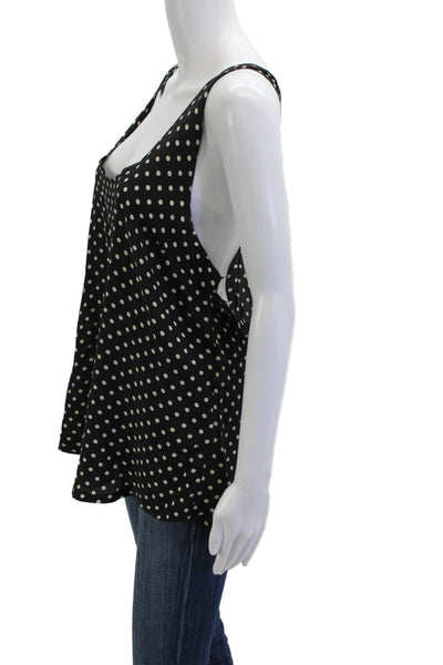 Joie Womens Silk Polka Dot Camisole Sleeveless Black Size L