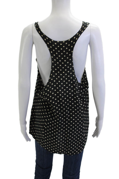 Joie Womens Silk Polka Dot Camisole Sleeveless Black Size L