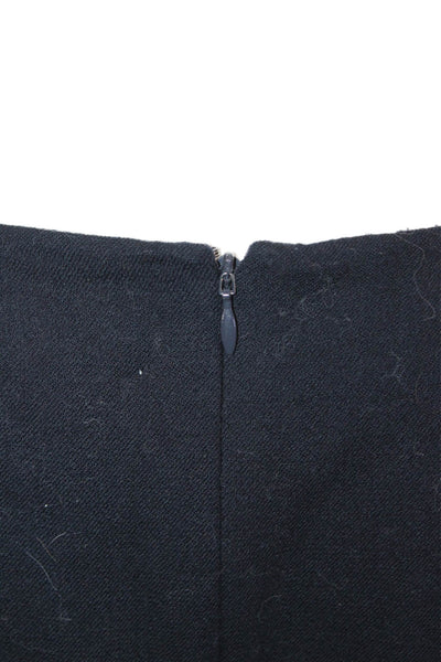 Theory Women A-Line Black Wool 3/4 Sleeve Dress Size 4