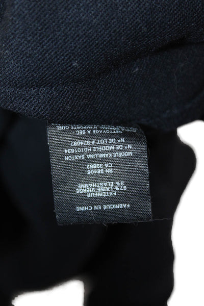 Theory Women A-Line Black Wool 3/4 Sleeve Dress Size 4