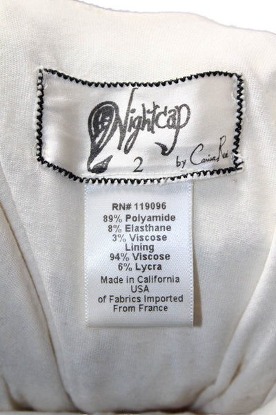 Night Cap Womens Mini Shift Dress Beige Long Sleeve Round Neck Size 2