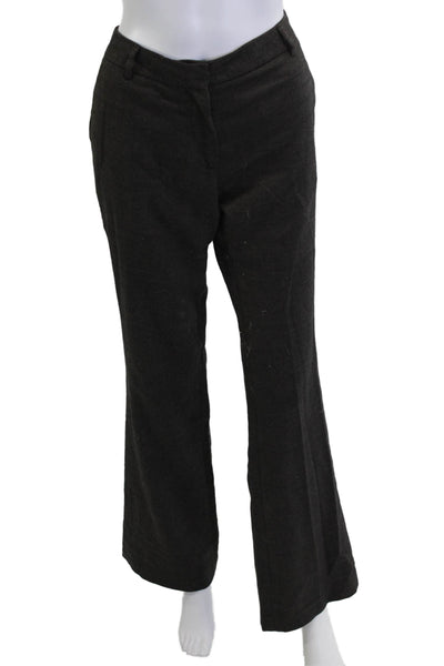 L Agence Womens Dress Pants Dark Gray Herringbone Wool Blend Size 6