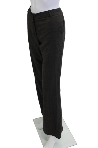 L Agence Womens Dress Pants Dark Gray Herringbone Wool Blend Size 6