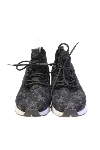 Ash Womens Lace Up Metallic Knit Star Jaguar Sneakers Black White Size 38