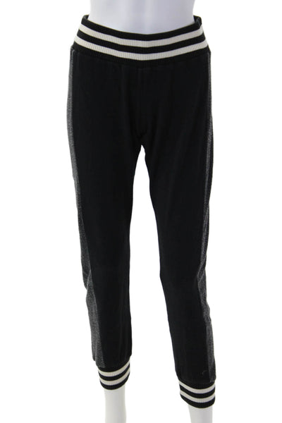 Michael Lauren Women Striped Black Jogger Sweatpants Polyester Blend Size XS