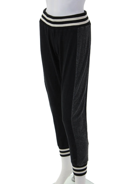 Michael Lauren Women Striped Black Jogger Sweatpants Polyester Blend Size XS