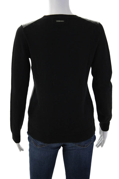Michael Michael Kors Women Black Crew Neck Pullover Sweater Long Sleeve Size XS