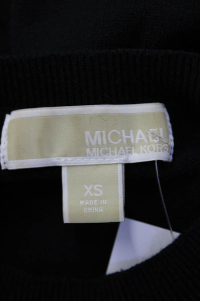 Michael Michael Kors Women Black Crew Neck Pullover Sweater Long Sleeve Size XS