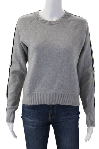 Monrow Women Pullover Sweater Gray Crew Neck Long Sleeve Size XS