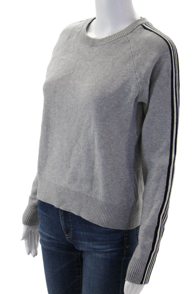 Monrow Women Pullover Sweater Gray Crew Neck Long Sleeve Size XS