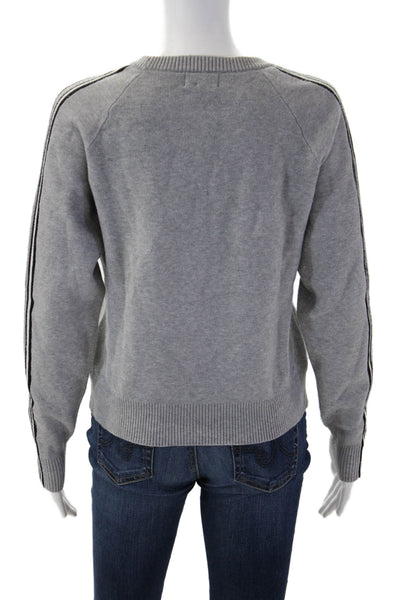 Monrow Women Pullover Sweater Gray Crew Neck Long Sleeve Size XS