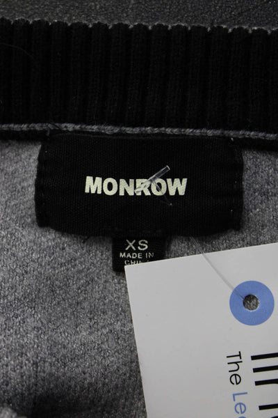 Monrow Women Pullover Sweater Gray Crew Neck Long Sleeve Size XS