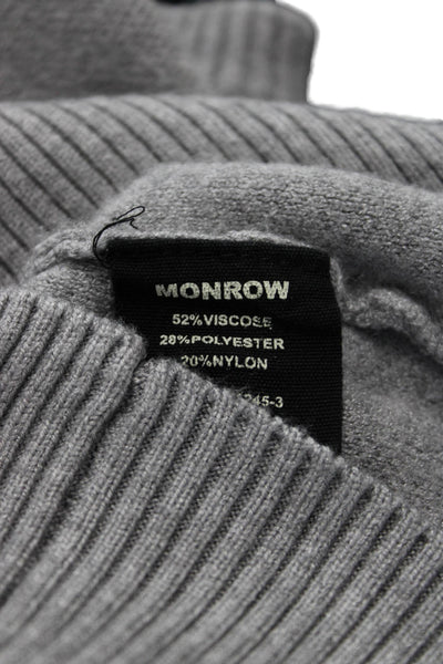 Monrow Women Pullover Sweater Gray Crew Neck Long Sleeve Size XS