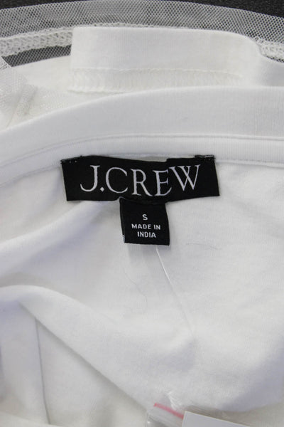 J Crew Womens Cropped T-Shirt White Short Sleeve Crew Neck Size S