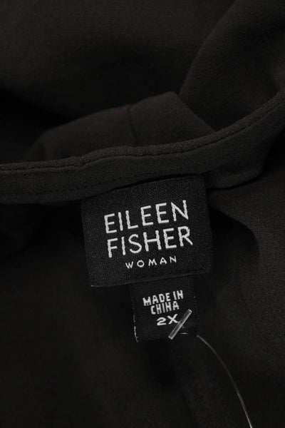 Eileen Fisher Womens Dress Pants Dark Gray Viscose Blend Solid Size 2X