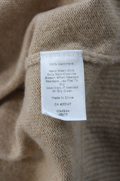Talbots Women 100% Cashmere Mock Neck Pullover Beige Sweater Size XS