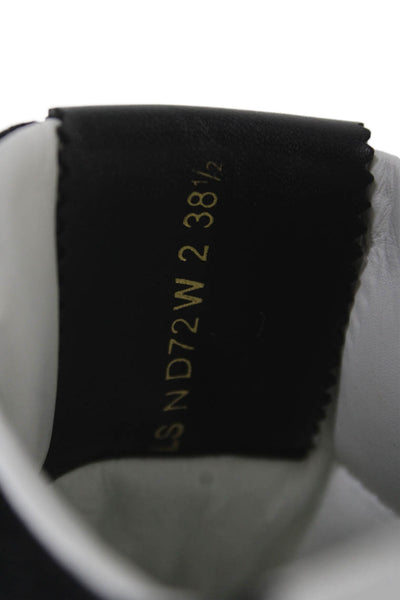 Valentino Garavani Womens Suede Low Top Sneakers Black White Size 38.5 8.5