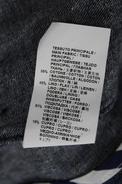Marni Womens Denim Double Breasted 3/4 Sleeve Unlined Blazer Blue Size XS