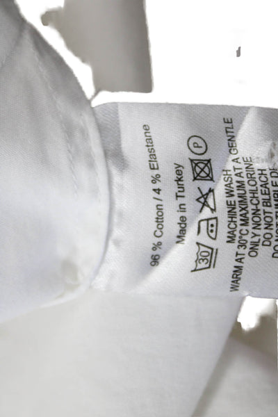 Cuyana Women Collared Long Sleeve Basic Button-Up Top White Cotton Size XS