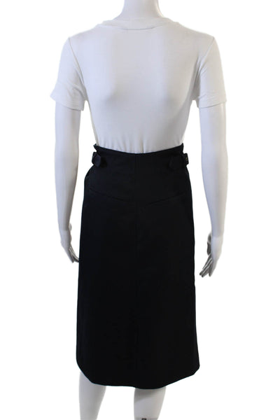 Soeur Womens Wrap Skirt Black Virgin Wool Blend Knee Length Size S