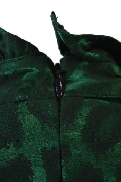 Soeur Women A-Line Mini Animal Print Green Dress 3/4 Sleeve Size 36