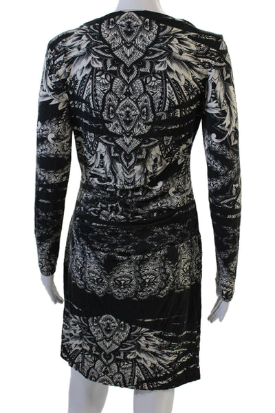 Artelier Nicole Miller Women Black Bodycon Sheath Dress Long Sleeve Size M
