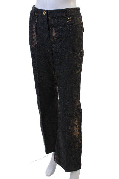 St. John Sport Womens High Rise Black Jeans Button Closure Designer Size 6
