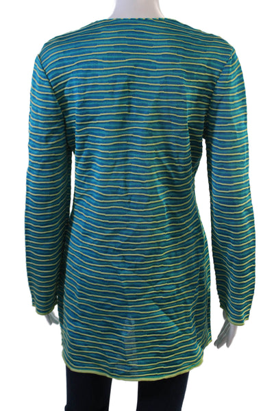 St. John Collection By Marie Gray Womens Tunic Blue Striped Long Sleeve Size S
