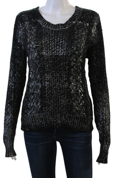 Michael Michael Kors Women Pullover Sweater Black Crew Neck Angora Blend Size S