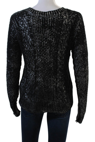 Michael Michael Kors Women Pullover Sweater Black Crew Neck Angora Blend Size S