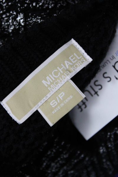Michael Michael Kors Women Pullover Sweater Black Crew Neck Angora Blend Size S