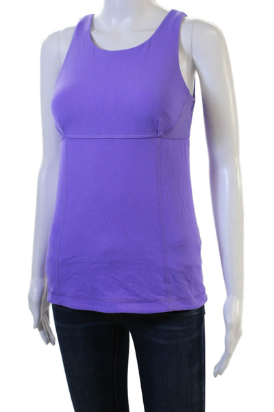 Lululemon Women Basic Solid Purple Round Neck Tank Size 6