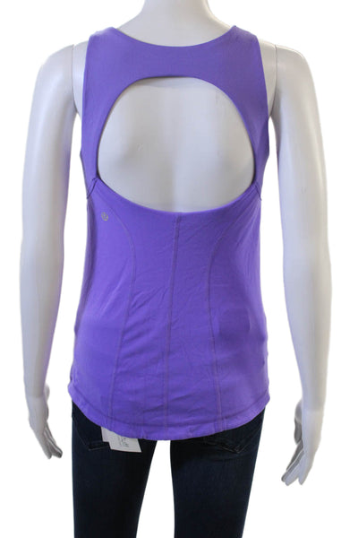 Lululemon Women Basic Solid Purple Round Neck Tank Size 6