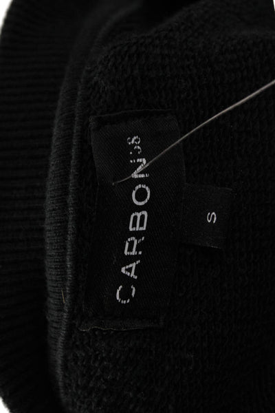 Carbon 38 Womens Pullover Sweatshirt Black Organic Cotton Long Sleeve Size S