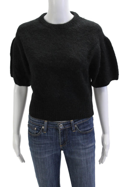 Banana Republic Womens Black Crew Neck Short Sleeve Pullover Sweater Size XS
