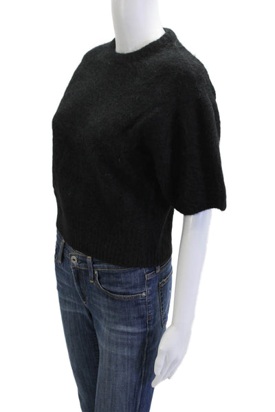 Banana Republic Womens Black Crew Neck Short Sleeve Pullover Sweater Size XS