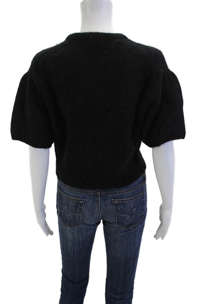 Banana Republic Womens Black Crew Neck Short Sleeve Pullover Sweater Size XS