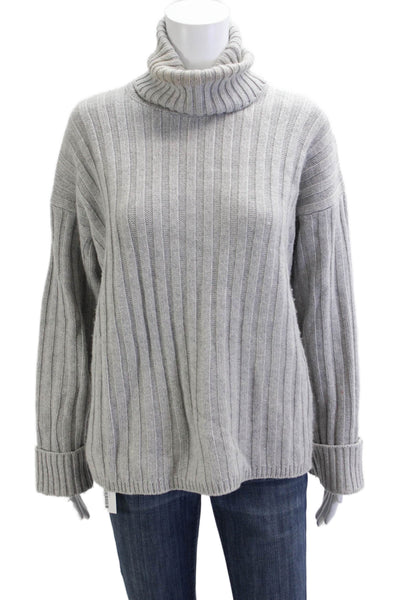 AG Adriano Goldschmied Unisex Gray Striped Turtleneck Sweater Size XS