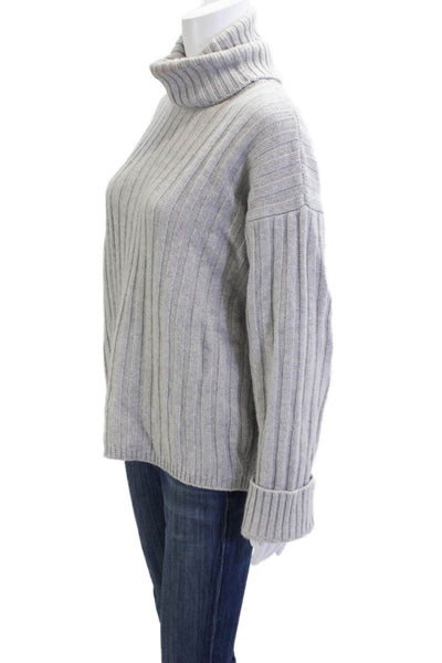 AG Adriano Goldschmied Unisex Gray Striped Turtleneck Sweater Size XS