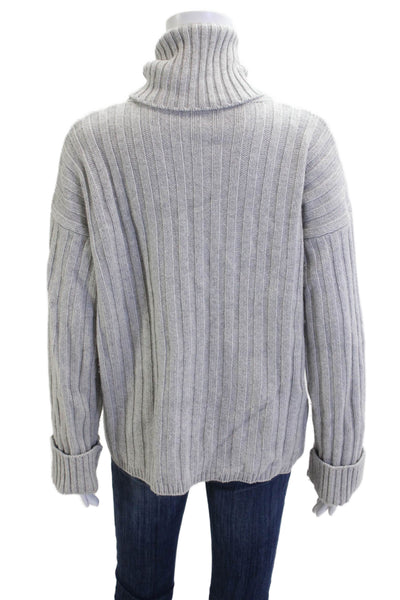 AG Adriano Goldschmied Unisex Gray Striped Turtleneck Sweater Size XS