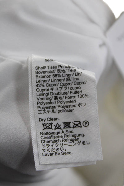 J Crew Women Cropped Dress Pants White Linen Cupro Button Petite Size 00