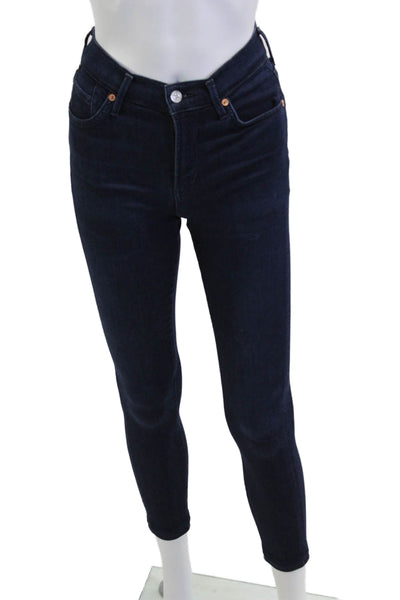 Citizens of Humanity Women Ankle Skinny Jeans Dark Blue Mid Rise Size 24
