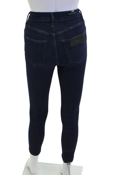 Citizens of Humanity Women Ankle Skinny Jeans Dark Blue Mid Rise Size 24