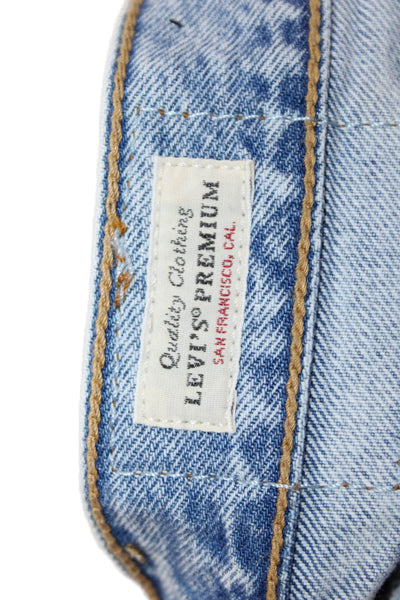 Levis Women Mom Cropped Jeans Light Blue 100% Cotton Button Closure Size 23