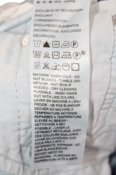 Levis Women Mom Cropped Jeans Light Blue 100% Cotton Button Closure Size 23