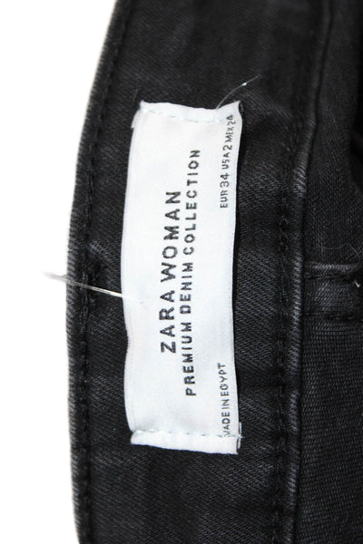 Zara Women Ankle Skinny Black Jeans Size 2