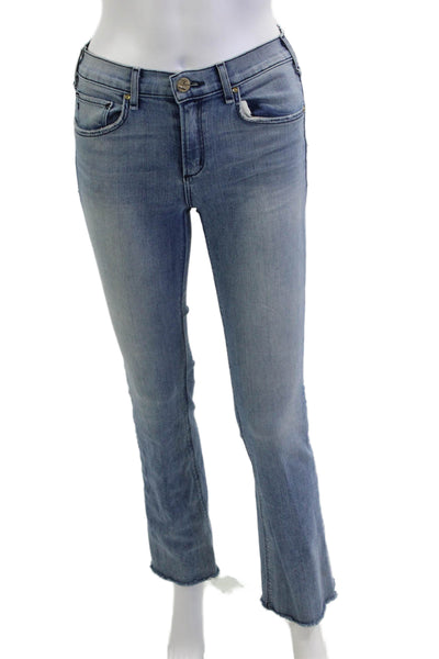 McGuire Women Bootcut Jeans Blue Mid Rise Button Inseam 29 Size 25