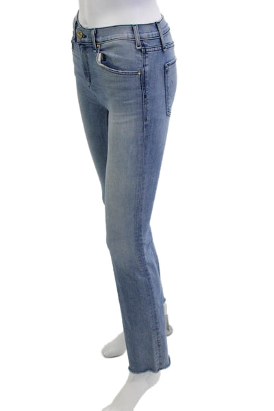 McGuire Women Bootcut Jeans Blue Mid Rise Button Inseam 29 Size 25